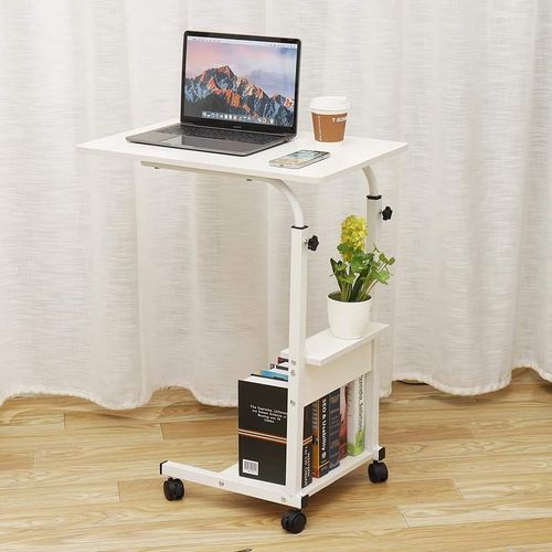 Table pour ordinateur avec roues et rangement de documents